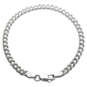 CLASSIC STERLING SILVER DOUBLE LINK CHARM BRACELET 4MM (060 GAUGE)